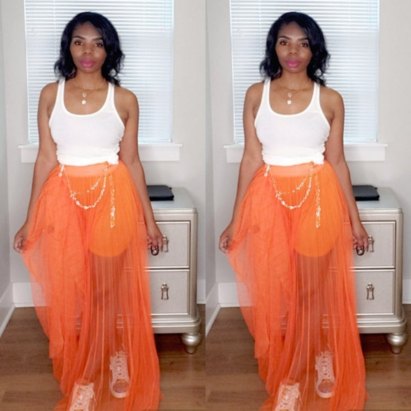 Shay-Ana Skirt Set - Orange